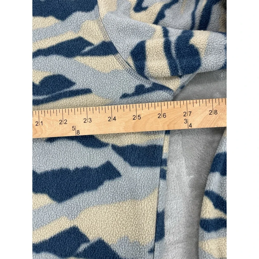 Adidas Camo Fleece Sweatshirt Men XL Blue Crew Neck Stretch Long Sleeve Pullover